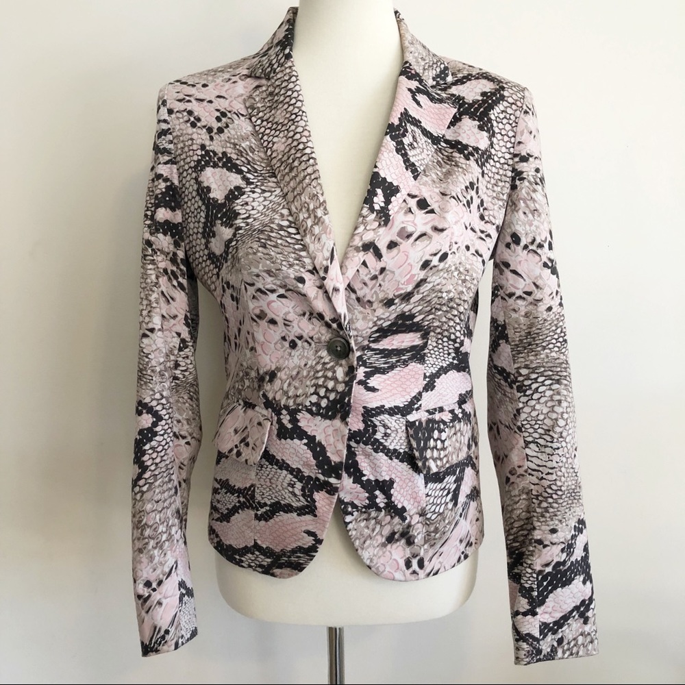 Boston Proper Snakeskin Blazer Jacket Stretch